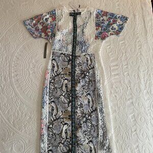 NWT: In Earnest by Byron Lars Sequin Brocade Midi Dress US 2/UK 6